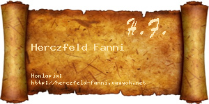 Herczfeld Fanni névjegykártya